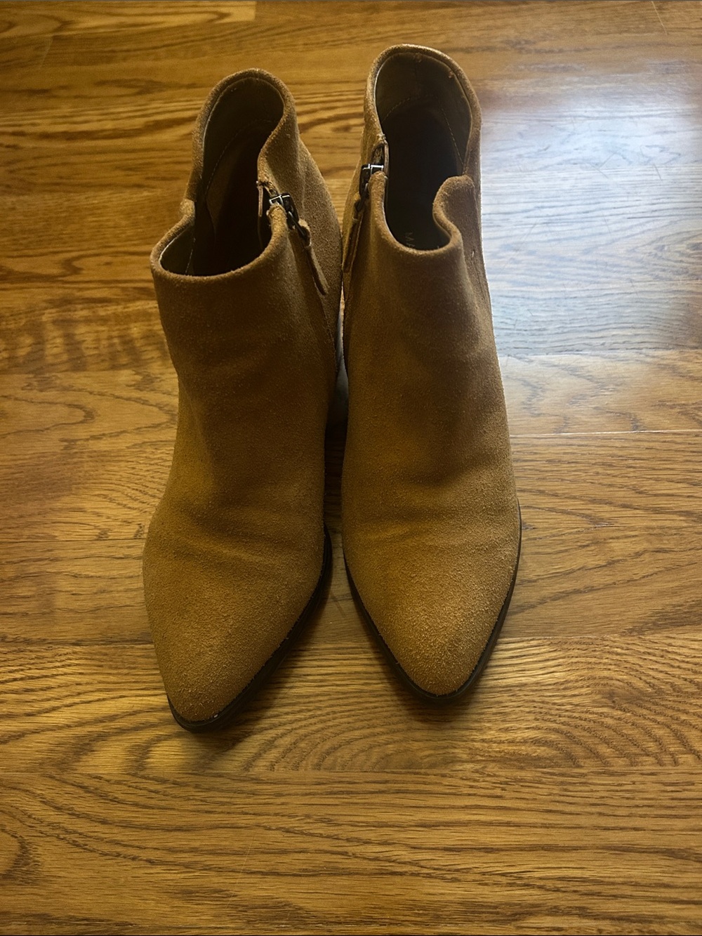 Women's Tan Suede Ankle Booties